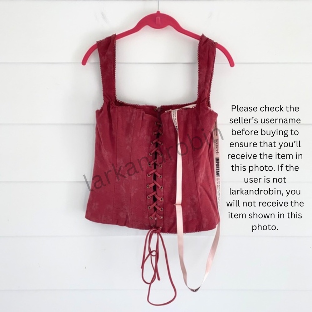 NEW House of CB Parisa Corset Top Burgundy Large - Picture 13 of 16